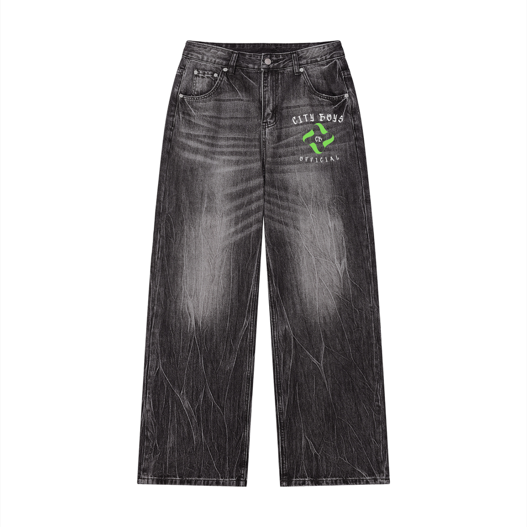 Men’s Vintage Wash Wide Leg Jeans