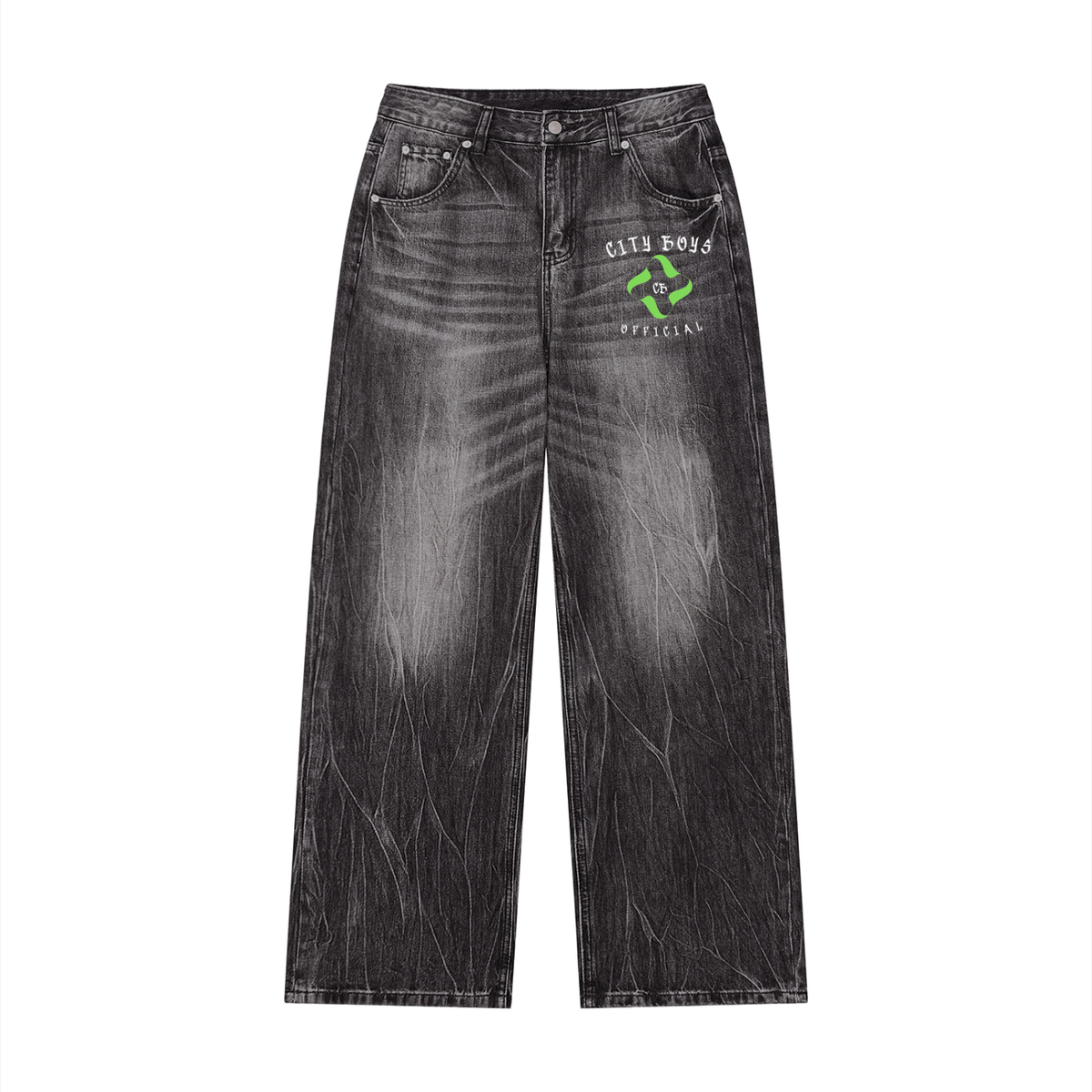 Men’s Vintage Wash Wide Leg Jeans